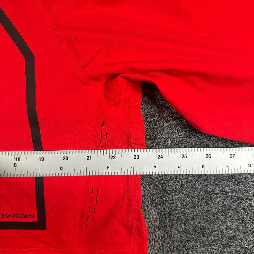 Outerknown Apex Series Jacket Mens L Red Full Zip Water Repellent Company Logo